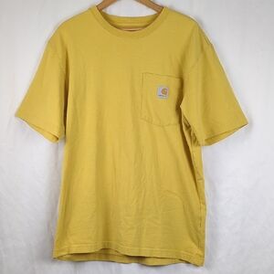 CARHARTT Men's Yellow T-Shirt Loose Fit Heavyweight Short Sleeved